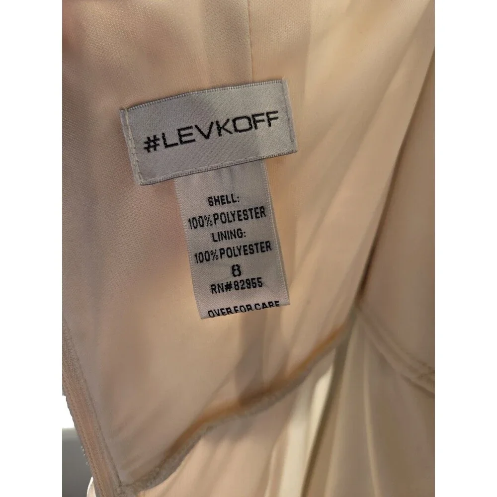 Bill Levkoff Women's Bridesmaid Gown Chiffon Halter Full Length Champagne, Sz 8 - Picture 7 of 11